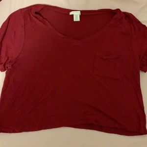 Maroon Crop Top
